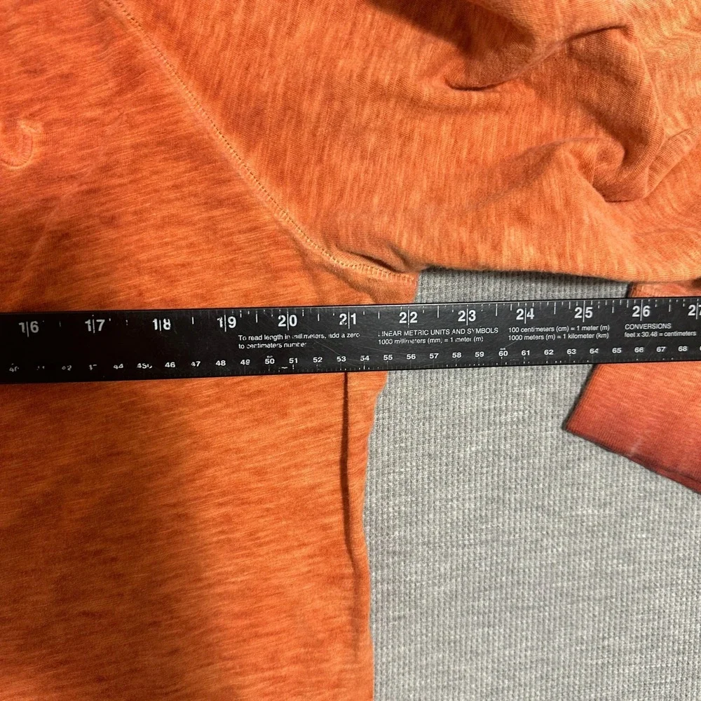 True Religion  Slub Acid Wash Long Sleeve Henley Shirt Orange Mens XL